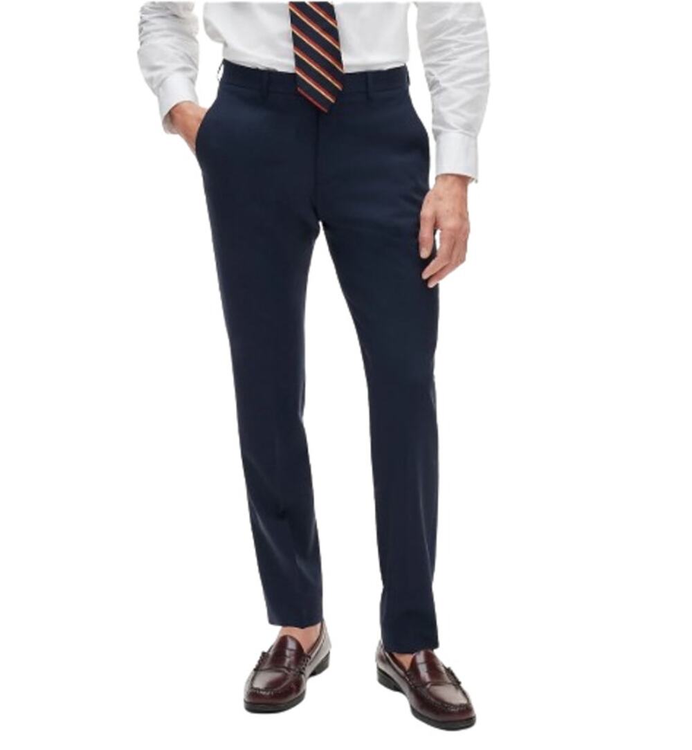 J.CREW Men's Bowery Slim-fit Pants 34x30 Cadet Navy Blue Wool Blend J6061 NWT